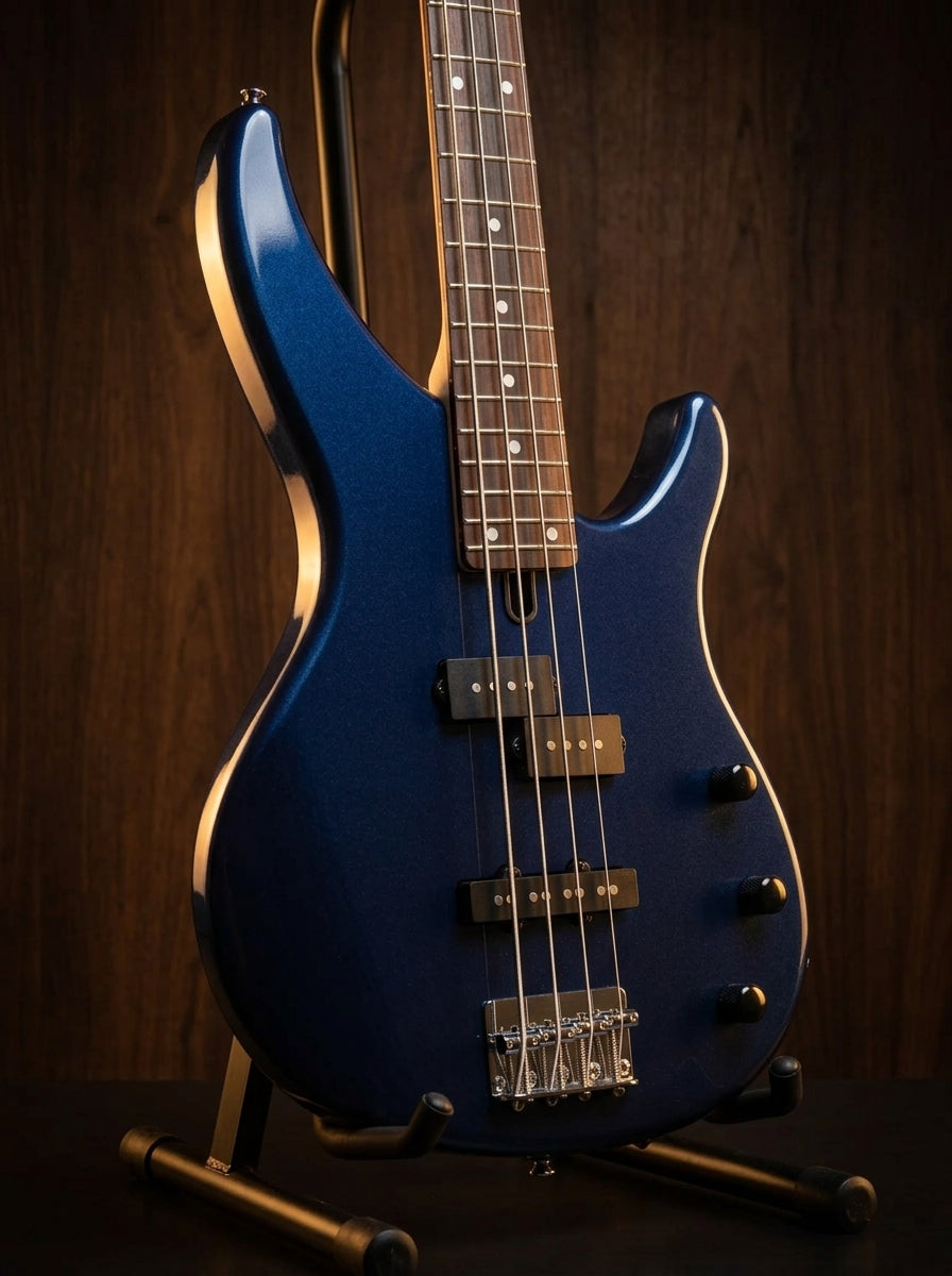 Yamaha TRBX174 Blue Metallic bass guitar