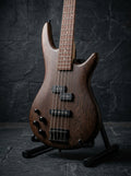 Walnut Flat Ibanez left handed bass guitar