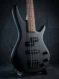 Weathered Black Ibanez 4 string bass guitar
