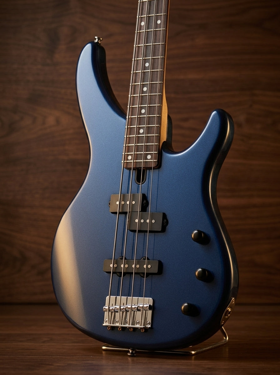 Yamaha TRBX174 Blue Metallic bass guitar